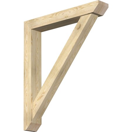 Ekena Millwork Traditional Slat Rough Sawn Bracket w/ Offset Brace, Douglas Fir, 6"W x 38"D x 44"H BKT0604X38X44TRA06RDF